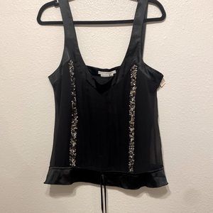 Black sequin top w/satin trim
